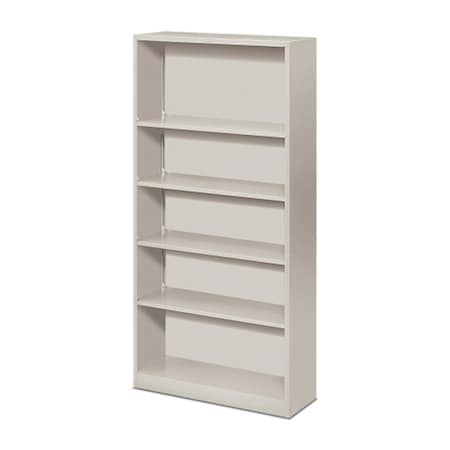 Highboy 5 Shelf Metal Bookcase  34.5 in. W x 12.63 in. D x 71 in.  Light Gray HI528865
